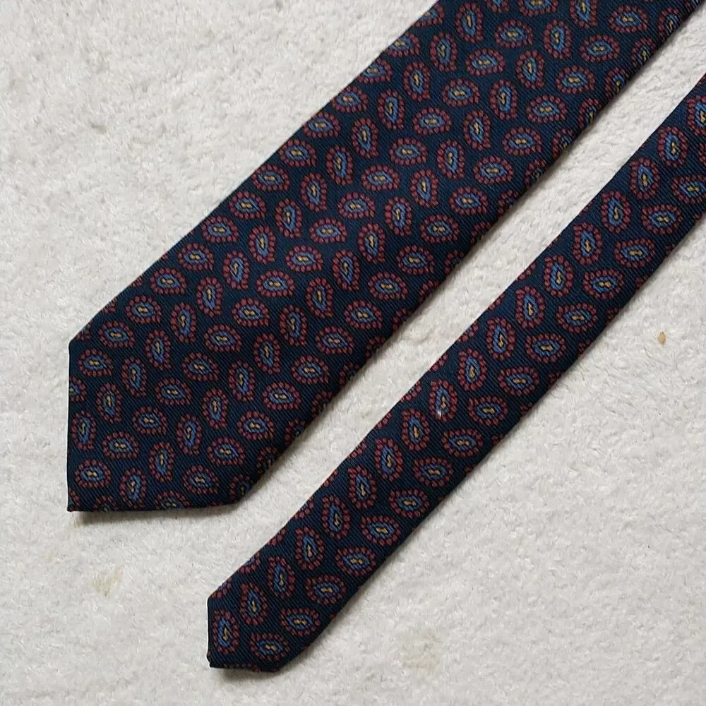 Polo Ralph Lauren NeckTie Tie Boys Teens 100%Wool Blue Red Paisley Italy 3x50